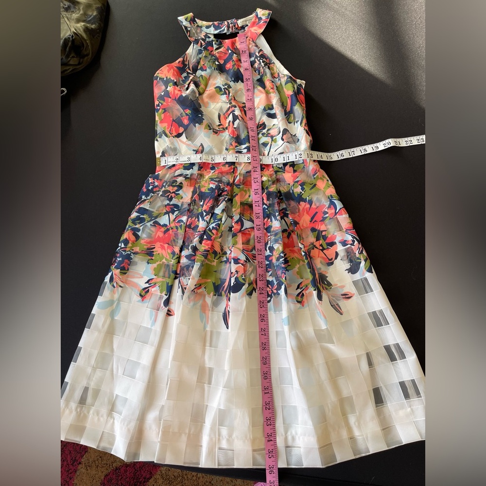 KATHERINE KELLEY sleeveless floral print halter fit-and-flare mini dress Size 2 - Picture 8 of 10